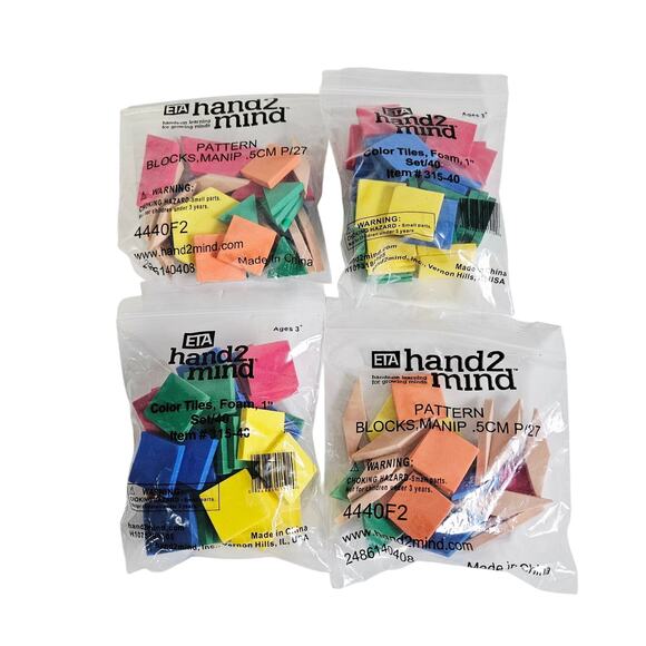 Hand 2 Mind Educational Tool Kits Pattern Blocks & Color Tiles Math Patterns - Picture 1 of 6